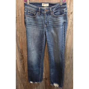 BKE Denim Jeans "Payton" Women (Sz 25x28) Cropped Straight Western Buckle Rodeo